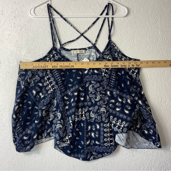 NWT We The Free Women's Size M Blue Hey Girl Bandana Tank Top 100% Cotton - Picture 4 of 9